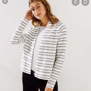 Loft Open Striped Boucle Cardigan